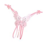 Women's Sexy Panties,Lace Thongs G-String with Pearls,Lingerie Ladies for Sex,Briefs Low Waist Thongs Underwear