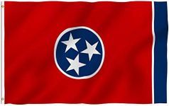 ANLEY Fly Breeze 3x5 Foot Tennessee State Polyester Flag - Vivid Color and UV Fade Resistant - Canvas Header and Double Stitched - Tennessee TN Flags with Brass Grommets 3 X 5 Ft