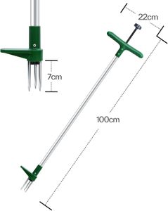 Ohuhu Stand Up Weed Puller – 3-Claw Long Handle Garden Weeder, 1m