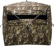 Barronett Blinds Wide Side 95, Portable Hunting Blind, Side-by-Side Hub Blind, Huge Interior, Panoramic Shooting Window, 2-Person, Crater™ Harvest, 75” x 79” x 95”, WS95CH