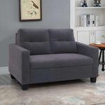 duroflex Ease 2 Seater Fabric Sofa in Grey Colour, 2-Person Sofa