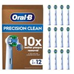 Oral-B Pro Precision Clean Electric Toothbrush Head, X-Shape And Angled Bristles for Deeper Plaque Removal, Pack of 12 Toothbrush Heads, Suitable For Mailbox, White