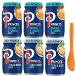 Sandwich Spread Bundle includes Princes Sardine and Tomato Paste 75g x3, Tuna and Mayonnaise 75g x3 - Pack of 6 Mixed Bundle High in Omega 3 with Wooden Spreader