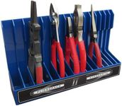 PLR16 Blue PliersRack for your Peg Board and Toolbox Drawer. Plier storage for Regular & smaller pliers. Keeps spring loaded pliers closed in your toolbox. Has a special tilt feature.