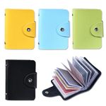 4 Pack Business Card Holder, Leather Name Card Organizer, Waterproof Credit Card Holder, Business Card Binder File Storage, Portable Name Card Holders Credit Card Book Holder for Men Women