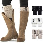 Women Boot Knit Cuffs,Short Crochet Leg Warmers, Variety of Styles Winter Warm Cuff Socks 3 Pairs by REDESS