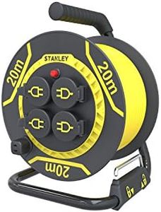 Stanley SXECDL27ARE Enrouleur de câble électrique, Noir