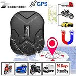 Zeerkeer GPS Tracker, Waterproof 90 Days Standby Rechargable Tracker And Anti-Lost GPS Locator For Vehicle Car Boat Truck Real Time Anti Theft Tracking Device GPS Locator TK905 5000mAh