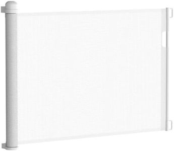 NAIZY Cancelletto di Sicurezza a Scomparsa Regolabile da 0-150cm per Porte e Scale, Adatto per Interni ed Esterni - Bianco