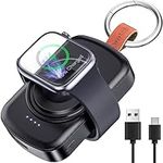 CKFN Portable Wireless Charger for Apple Watch，1800mAh Power Bank Smart Keychain Gift with 4 LED Indicators，Magnetic iWatch Charger for Apple Watch Series 8,7,6,5,4,3,2,1,SE/Nike+/Hermes-Black