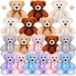 Zhanmai 18 Pcs 14 Inch Bears Stuffed Animal 2024 Graduation Gifts Bulk Plush Bear Toys for Birthday Baby Shower Party Favor(Mixed Colors)