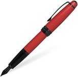 Cross Bailey Matte Red Lacquer Fountain Pen with polished black PVD appointments, Fine Nib