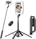 M MYBAT PRO Selfie Ring Light with 72" Tripod Stand - Extendable Selfie Stick with Light for Phone, Live Streaming, Makeup, Travel, Gaming, Video, Includes Phone Holder& USB-C Powered