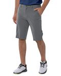 33,000ft Men's Golf Shorts Dry Fit, Lightweight Quick Dry Golf Stretch Shorts with Pockets 11" Inseam for Travel Casual Grey