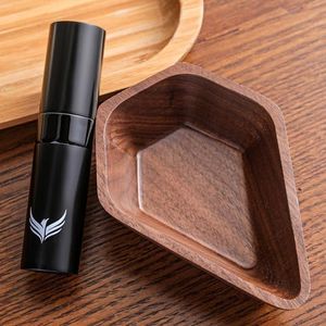 KNODOS Walnut Coffee Bean Dosing Cup and RDT Coffee Spritzer Gift Set Coffee Bar Accessories Wooden Dosing Vessel Single Dose Coffee Measuring Tray Kit
