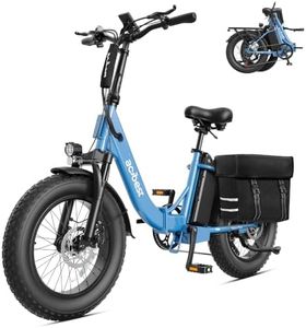 ACTBEST Mars Plus Foldable Electric Bike for Adults-1800W Peak Motor, 20"×4.0" Fat Tire Step-Through Folding Ebike with 48V 20Ah 960Wh Large Removable Battery, Up to 85+ Miles Range（Saddlebag）
