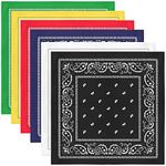 Jordefano 4 Pack X-Large Paisley Cotton Printed Bandana - 27 x 27 inches (Mix)