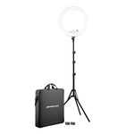 Westcott 18” Bi-Color LED Ring Light Kit with Batteries and Stand Professional Studio Continuous Lighting for Photography, Video Conferencing, Hair & Makeup Salons, Tattoo Studios, YouTube & TikTok