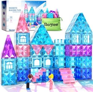 Diamond Magnetic Tiles 102pcs, Magnetic Building Blocks Princess Toys, Pretend Play Toys for 3+ Year Old Girls & Boys, Girls Toys Age 3-5 6-8