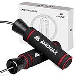 Amonax Skipping Rope Adult, Jump Rope for Men and Women, Speed Rope for Crossfit Training, Home Gym Equipment for Fitness, Workout, Exercise and Boxing Training.