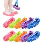 MINGZE 10pcs (5 Pairs) Duster Mop Slippers Shoes Cover, Dust Cleaner Reusable Microfiber Foot Socks Floor Dust Dirt Hair Cleaner for Home Floor, Bathroom, Office, Kitchen, House Polishing Cleaning