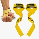 Boldfit Weight Lifting Straps Wrist Supporter For Gym Accessories For Men & Women Premium Wrist Strap For Gym Wrists Support Deadlift Strap Weightlifting Straps For Grip 1 Pair - Elevate Yellow