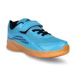 Nivia Flash Badminton Shoes for Kids | Kids Sports Shoes | Designed for Young Athletes | Non-Marking Court Shoes | Padel Shoes | Pickelball Shoes | Kids Court Shoes | (SkyBlue/Black) | Size UK13