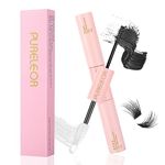 PURELEOR DIY Eyelash Extension Bond and Seal Strong Hold Gentle Comfortable Lash Adhesive for All Day Wear for Use With PURELEOR Cluster Eyelash Wispies Easy to Remove (Black)