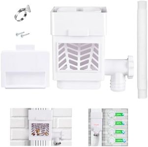 Rain Barrel Diverter Kit, Downspout Diverter Fits for 2"x 3" or 3"x 4" Standard Downspout, Rainwater Collection System with Adjustable Valve and Filter,5ft Hose(White)