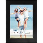 Icona Bay 7x5 Picture Frame (Black, 1 Pack), Sturdy Wood Composite Photo Frame 7 x 5 inch, Sleek Design, Table Top or Wall Mount, Exclusives Collection