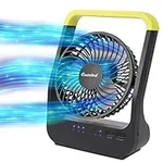 Gazeled Battery Operated Fan, Super Long Lasting Battery Powered Fans for Camping, Portable D-Cell Desk Fan with Timer, 3 Speeds, Whisper Quiet, 180° Rotation, for Office,Bedroom,Outdoor, 5''