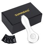 SUNNEKO Glass Pipe, 7 Holes Pipe Bowl Thick and Heat Insulated, Purely Handmade, Heat-Resistant, Odorless, Small and Portable, Beautifully Packaged Gift, Transparent, 11 cm