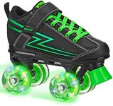 Roller Derby Blazer Boy's Lighted Wheel Roller Skate Black/Green Size 2