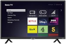 EMtronics EM32ROK Roku TV 32" Inch HD Ready 720p Smart with Netflix, Disney+, BBC, Freeview Play, Dolby Audio, Mobile Control and 3 x HDMI, USB - Black (2024 Model)