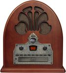 Crosley CR32D-PA Cathedral Retro AM/FM Tabletop Radio with Bluetooth Receiver and CD Player, Paprika