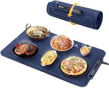 Extra-Large Electric Warming Tray - 3 Temp Levels Food Warmer, Foldable Silicone Heating Tray with Child Safety Lock, Auto-Shutoff, Full Surface Heating Food Warming Mat for Gatherings, Parties