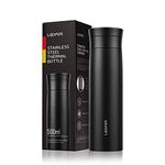 Leidfor Tea Thermos with Infuser for Loose Leaf Tea - Vacuum Insulated Tea Infuser Tumbler - Tea Bottle with Leak Proof Screw Lid Portable 17oz Black