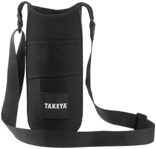 Takeya Hydrotex Easy Grip Bottle Sling - Water Bottle Carrier with Strap & Pockets - Bag Fits 32 oz & 40 oz Bottles - Great for Pickleball & Tennis Courts - Durable Bottle Bag with Carabiners