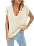 Famulily Beige Sweater Vest Womens Summer Loose Fit Tanks Cap Sleeve Summer Tops Woman Sweater Tee Beige XL