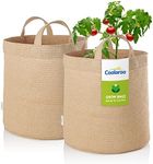 Coolaroo 2-Pack 10 Gallon Heavy Duty Plant Tomato Potato and Other Vegetables and Fruits Breathable Fabric Grow Planter Pot Bag with Handles, Desert Sand