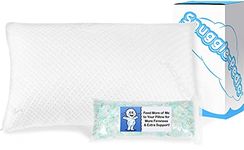 Snuggle-Pedic Adjustable Memory Foam Pillows - GreenGold Certified Pillow w/Viscose of Bamboo Cover for Side, Stomach & Back Sleepers - Made in The USA - King