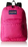 JanSport Mens Classic Mainstream Superbreak Backpack - Cyber Pink / 16.7H X 13W X 8.5D