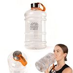 Phoenix Fitness Water Bottle - 2L Drinks Bottle with Leakproof Cap and Carry Strap - Lightweight Bottle for Sports, Gym & Travel - BPA Free & Non Toxic - Clear