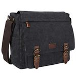 S-ZONE Men's Messenger Bag Crossbody Shoulder 15.6 Inch Laptop Vintage Canvas Briefcase Satchel for Work School Traveling Daily Use Multiple Pocket