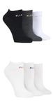 Elle Ladies Patterned and Plain Assorted Sock Styles including Anklets, No Show, Trainer, Knee High and Regular Cotton Socks in a Multipack of 6 & 4 Pairs No Show White 4-8