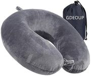 Travel Pillow - Memory Foam Neck Pillow Support Pillow,Luxury Compact & Lightweight Quick Pack for Camping,Sleeping Rest Cushion (Grey)