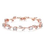 Shining Diva Fashion Stylish 18k Rose Gold Cubic Zirconia Bangle Bracelet for Women (9960b)