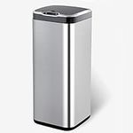 ELPHECO Square Stainless Steel 8 Gallon Sensor Trash Can with Lid, 30 Liter Automatic Kitchen Garbage Can, Slim Metal Trash Can for Home, Hotel, Office Building, Public Places