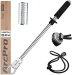 ArcPro 23.8" Fish Lip Gripper Corrosion-Resistant Stainless Steel Fish Gripper with Scale, 4.2mm Wide Opening, 40LB Weighing & Non-Slip 360° EVA Swivel Handle, Fish Grabber Tool for Fresh/Saltwater