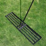 Byhagern Lawn Leveling Rake 114×25cm - Heavy Duty Lawn Leveller - stainless steel pole with a handle for less effort Lawn Lute, Levelawn Tool for Garden, Golf Course, Farm, Backyard